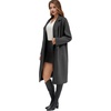 image:imageFlygo Womens Long Notch Lapel Coat Double Breasted Peacoat Fall WinterGrey