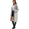 image:imageFlygo Womens Long Notch Lapel Coat Double Breasted Peacoat Fall WinterLight Grey