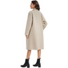 image:imageFlygo Womens Long Notch Lapel Coat Double Breasted Peacoat Fall WinterOatmeal