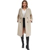 image:imageFlygo Womens Long Notch Lapel Coat Double Breasted Peacoat Fall WinterOatmeal