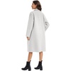 image:imageFlygo Womens Long Notch Lapel Coat Double Breasted Peacoat Fall WinterOffwhite