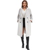image:imageFlygo Womens Long Notch Lapel Coat Double Breasted Peacoat Fall WinterOffwhite