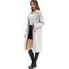 image:imageFlygo Womens Long Notch Lapel Coat Double Breasted Peacoat Fall WinterOffwhite