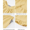 image:imageFlygo Womens Ruffle Pajamas Short Sleeve Lounge Set with PocketsLightyellow