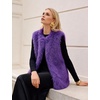 image:imageFlygo Womens Sleeveless Fluffy Faux Fur Vest Open Front Fall WinterDeeppurple