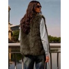 image:imageFlygo Womens Sleeveless Fluffy Faux Fur Vest Open Front Fall WinterLightbrown