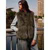 image:imageFlygo Womens Sleeveless Fluffy Faux Fur Vest Open Front Fall WinterLightbrown