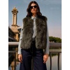 image:imageFlygo Womens Sleeveless Fluffy Faux Fur Vest Open Front Fall WinterLightbrown