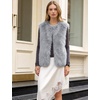 image:imageFlygo Womens Sleeveless Fluffy Faux Fur Vest Open Front Fall WinterLightgrey
