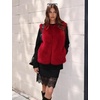 image:imageFlygo Womens Sleeveless Fluffy Faux Fur Vest Open Front Fall WinterRed