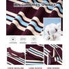 image:imageFlygo Womens Striped Long Sleeve Shirt Crewneck Color Block Pullover TopsDarkburgundy
