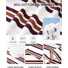 image:imageFlygo Womens Striped Long Sleeve Shirt Crewneck Color Block Pullover TopsDarkkhaki