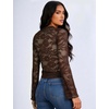 image:imageLace Long Sleeve Sexy Tops for Women Slim Going Out Crop TopBrown