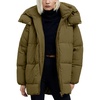 image:imageFlygo Womens Hooded Quilted Puffer Jacket MidLength Padded CoatArmygreen