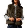 image:imageFlygo Womens Sleeveless Fluffy Faux Fur Vest Open Front Fall WinterLightbrown