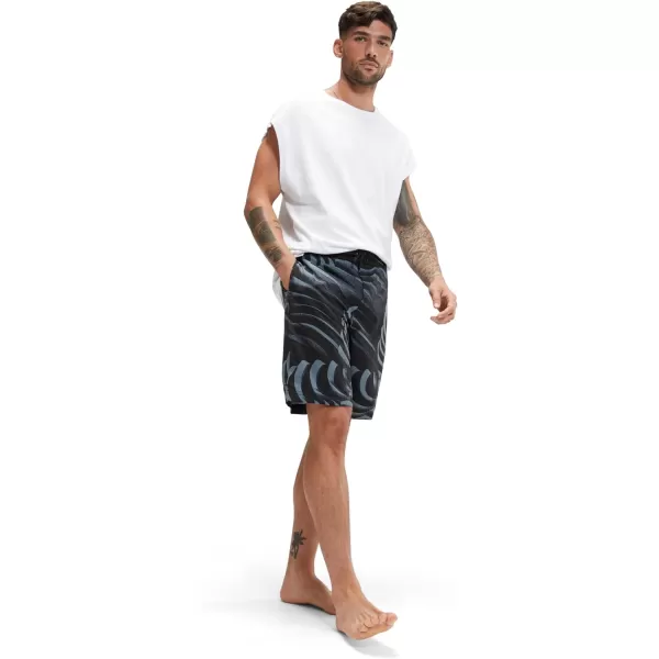 Mens Swim Trunk Knee Length Boardshort Bondi Printed20 Foundation Alley
