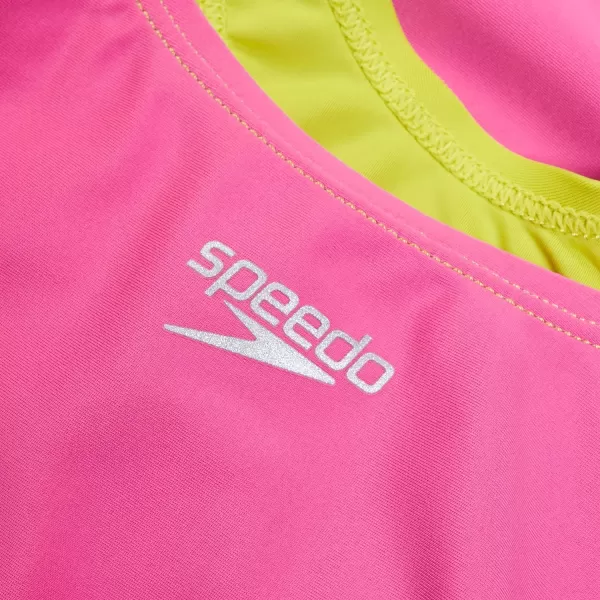 Speedo Girls Swimsuit One Piece Infinity Splice Thick StrapFlare Pink