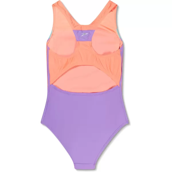 Speedo Girls Swimsuit One Piece Infinity Splice Thick StrapSweet Purple
