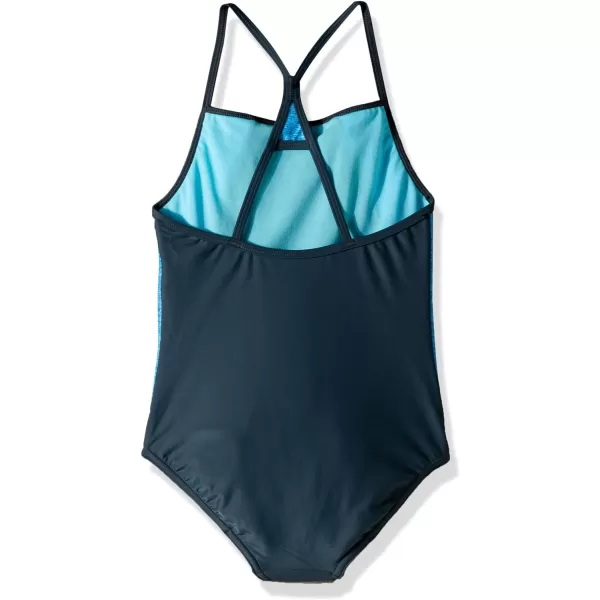 Speedo Girls Swimsuit One Piece Thin StrapsHeather Asphalt