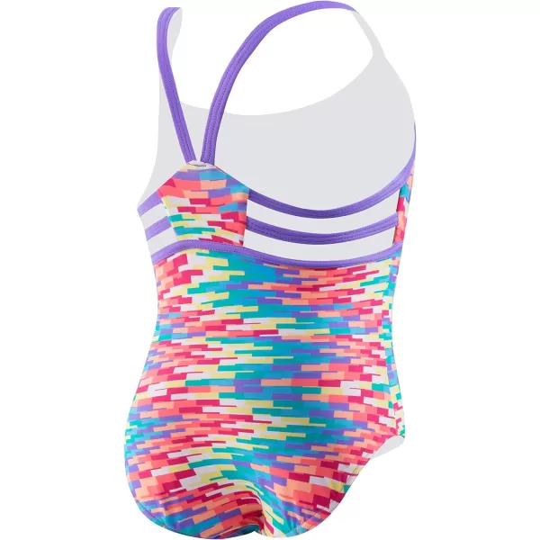 Speedo Girls Swimsuit One Piece Thin StrapsMulti