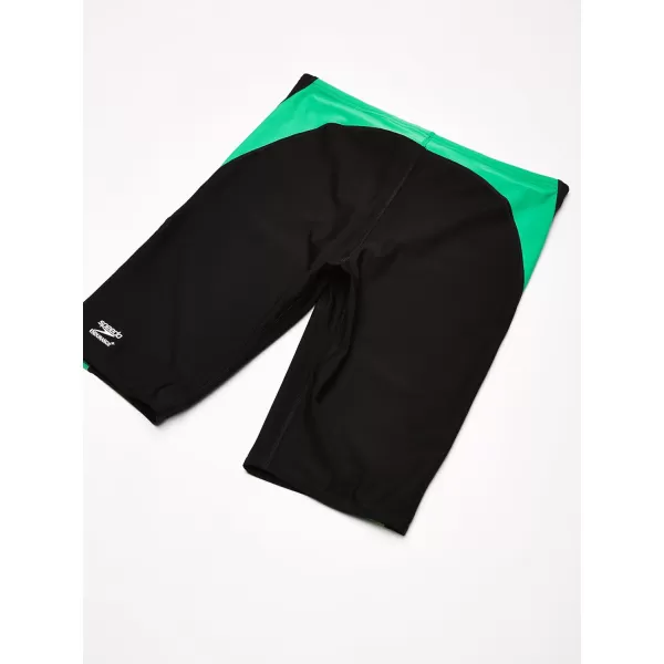 Speedo Mens Standard Swimsuit Jammer Endurance Splice Team ColorsBlackGreen Splice