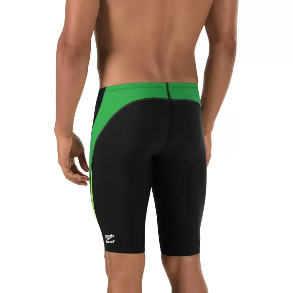 Speedo Mens Standard Swimsuit Jammer Endurance Splice Team ColorsBlackGreen Splice