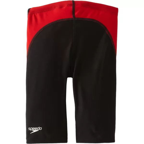 Speedo Mens Standard Swimsuit Jammer Endurance Splice Team ColorsBlackRed Splice