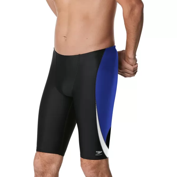 Speedo Mens Standard Swimsuit Jammer Endurance Splice Team ColorsEdge BlackBlue