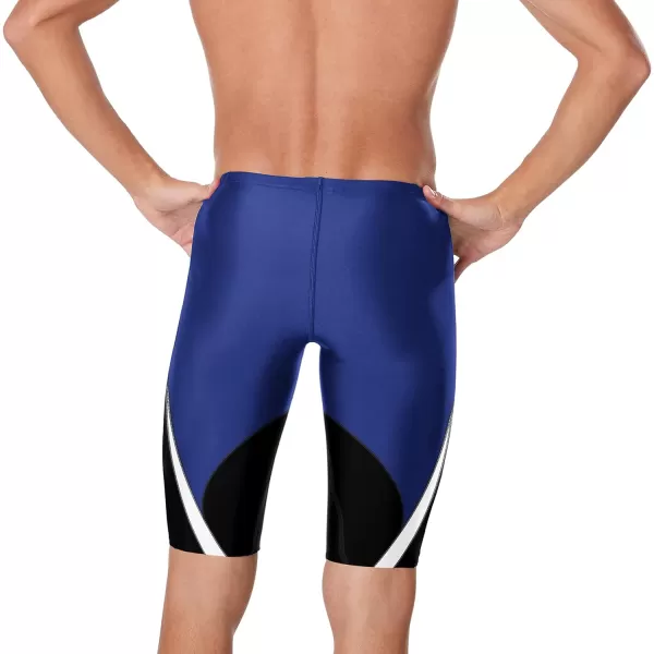 Speedo Mens Standard Swimsuit Jammer Endurance Splice Team ColorsEdge BlackBlue