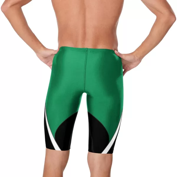 Speedo Mens Standard Swimsuit Jammer Endurance Splice Team ColorsEdge BlackGreen