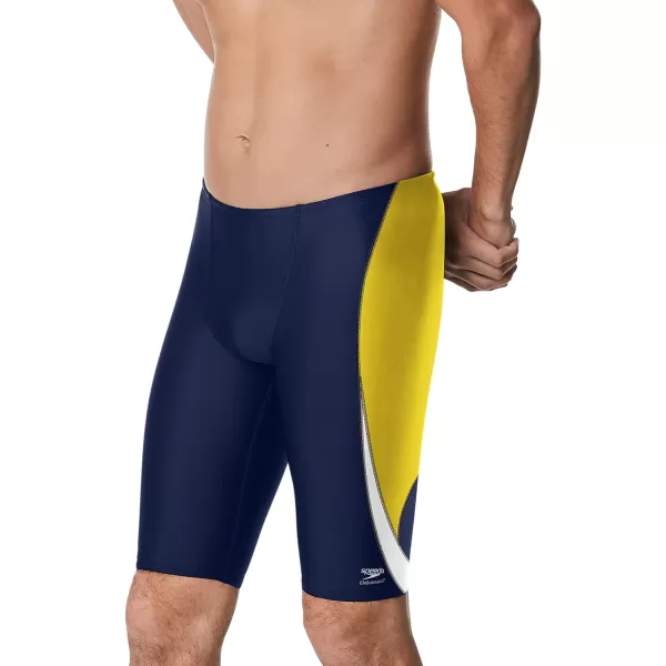 Speedo Mens Standard Swimsuit Jammer Endurance Splice Team ColorsEdge NavyGold