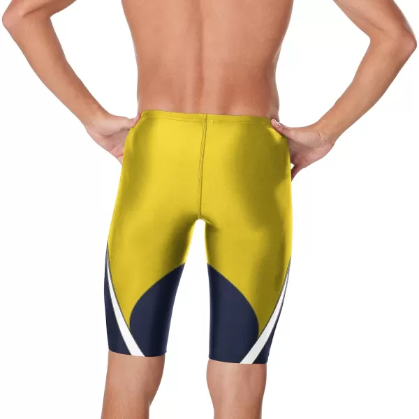 Speedo Mens Standard Swimsuit Jammer Endurance Splice Team ColorsEdge NavyGold