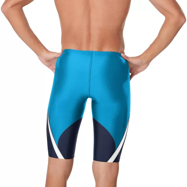 Speedo Mens Standard Swimsuit Jammer Endurance Splice Team ColorsEdge NavyLight Blue