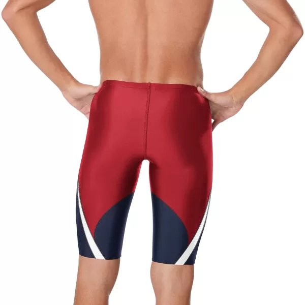 Speedo Mens Standard Swimsuit Jammer Endurance Splice Team ColorsEdge NavyRed