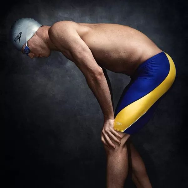 Speedo Mens Standard Swimsuit Jammer Endurance Splice Team ColorsMaroonBlack Spark