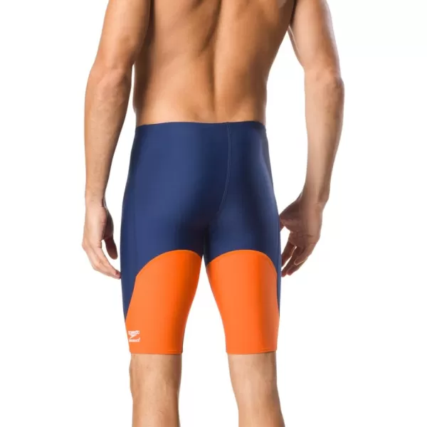 Speedo Mens Standard Swimsuit Jammer Endurance Splice Team ColorsNavyOrange Spark