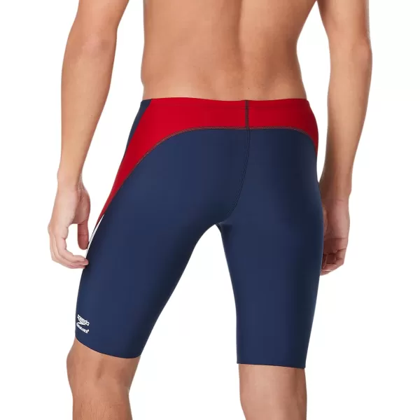 Speedo Mens Standard Swimsuit Jammer Endurance Splice Team ColorsNavyRedWhite