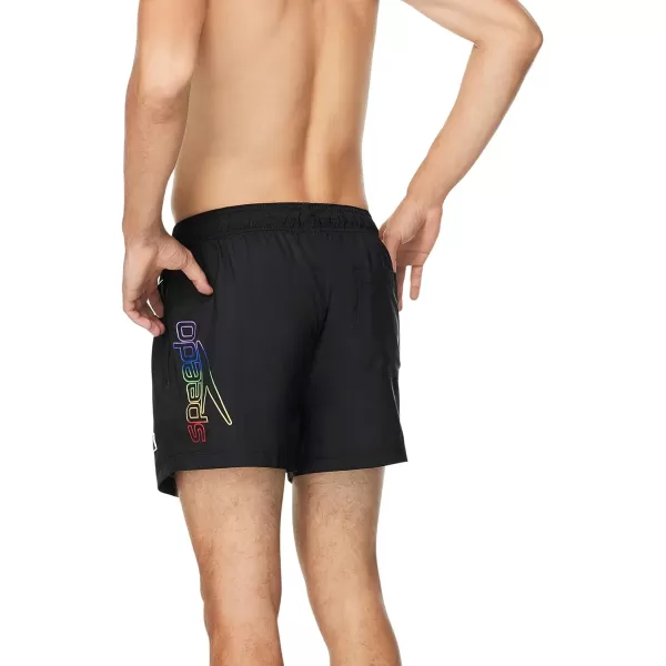 Speedo Mens Swim Trunk Short Length Redondo StripedPride Anthracite