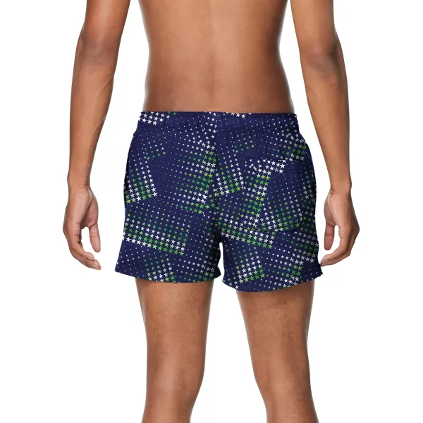 Speedo Mens Swim Trunk Short Length Redondo StripedStarry NavyGreen