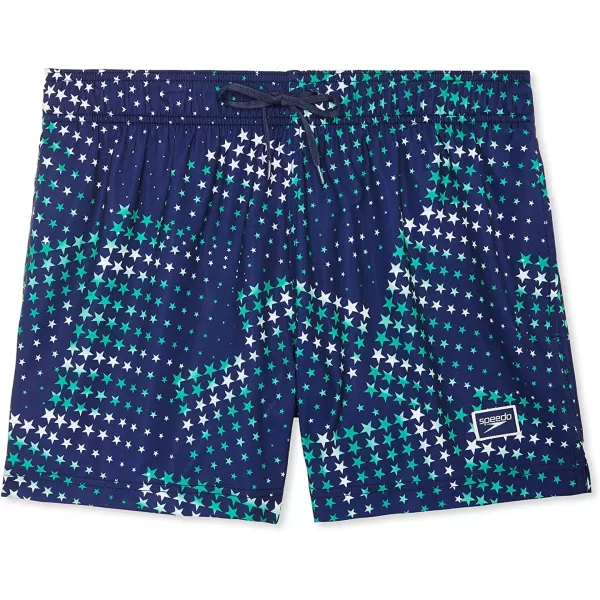 Speedo Mens Swim Trunk Short Length Redondo StripedStarry NavyGreen