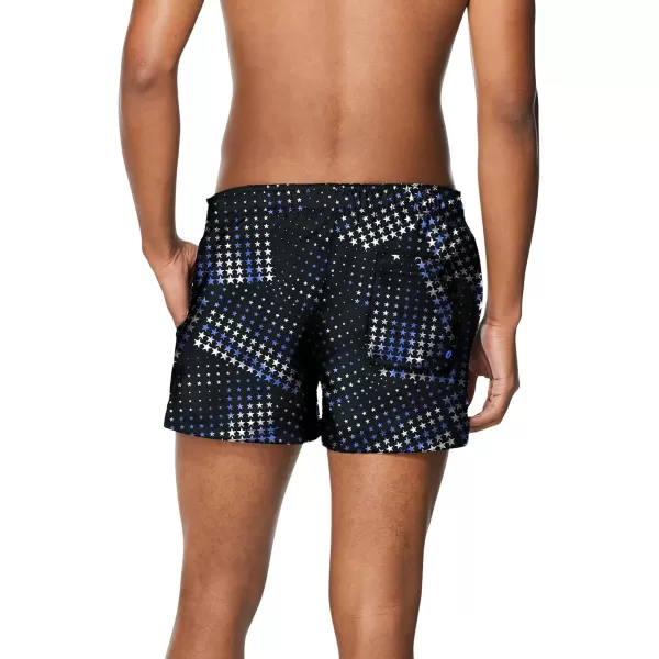 Speedo Mens Swim Trunk Short Length Redondo StripedStarry Speedo Blue