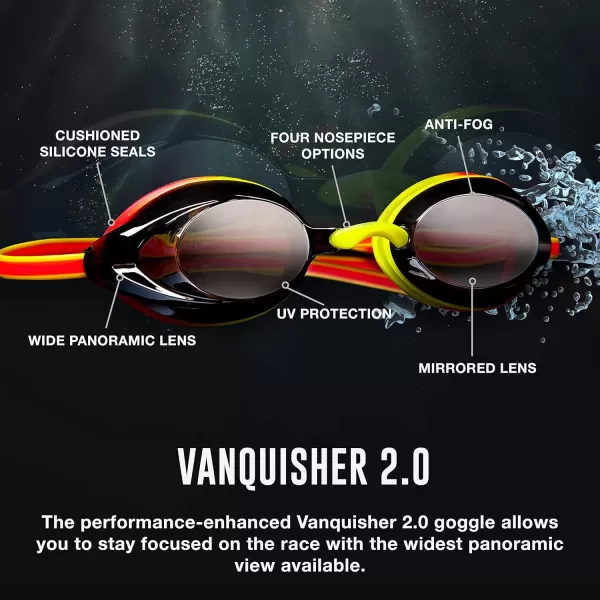 Speedo Swim Goggles Mirrored Vanquisher 20  Manufacturer DiscontinuedGoldWhite