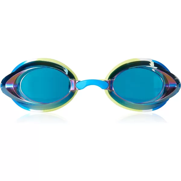 Speedo UnisexChild Swim Goggles Vanquisher 20 JuniorMirrored Blue LimeCobaltBlue