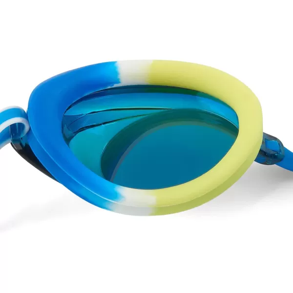 Speedo UnisexChild Swim Goggles Vanquisher 20 JuniorMirrored Blue LimeCobaltBlue