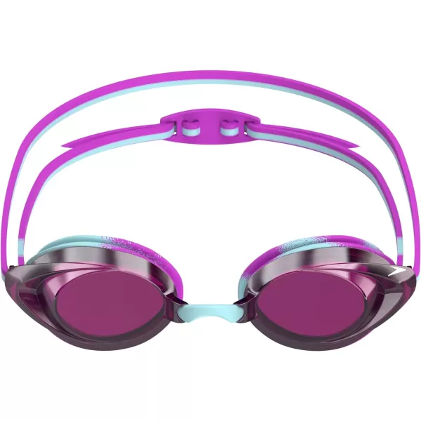 Speedo UnisexChild Swim Goggles Vanquisher 20 JuniorMirrored Marine BlueDive PurplePink GlowSilver