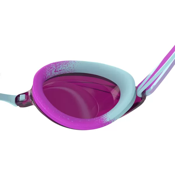 Speedo UnisexChild Swim Goggles Vanquisher 20 JuniorMirrored Marine BlueDive PurplePink GlowSilver