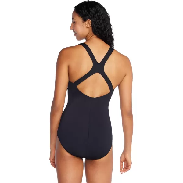 Speedo Womens Swimsuit One Piece Powerflex Ultraback SolidIllusion Jet Black