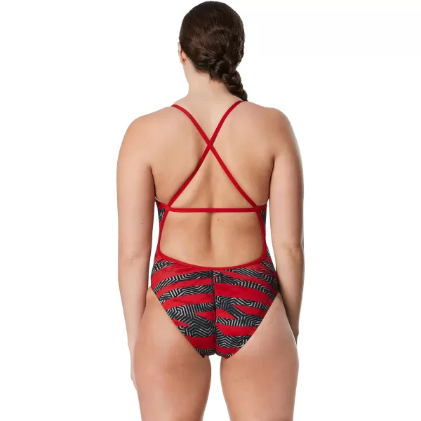 Speedo Womens Swimsuit One Piece ProLT Cross Back Printed Adult Team ColorsContort Speedo Red