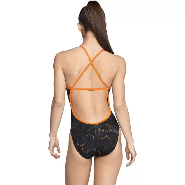 Speedo Womens Swimsuit One Piece ProLT Cross Back Printed Adult Team ColorsEmerging Speedo Orange