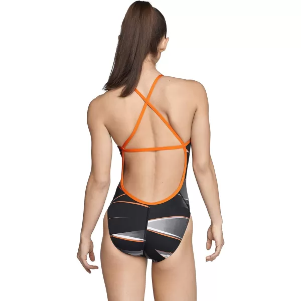 Speedo Womens Swimsuit One Piece ProLT Cross Back Printed Adult Team ColorsInfinite Speedo Orange